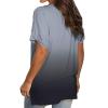 Womens Tops Casual Gradient T-Shirt Comfy Loose Tees V-Neck Tunic Top Short Sleeve Shirts Stripe Pullover Blouse view 3