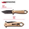 Tac-Force Folding Knife  Black Oxidized Stainless Steel Tanto Blade, Tan Textured Aluminum Handle w/Pocket Clip, Liner Lock, Tactical, EDC, Rescue - TF-1042TN view 2