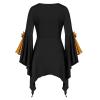 Women Gothic Sequin Tops Butterfly Sleeve Steampunk Victorian Renaissance Blouse Flowy Lace Up Corset Shirt Yellow view 2