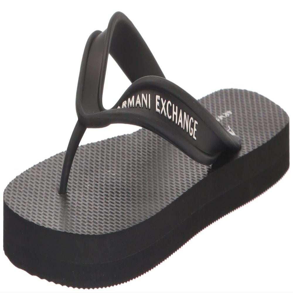 Armani Exchange Men's Logo Flip Flop, Black, 7