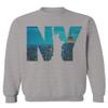 0499. Cool Graphic NY Manhattan New York City Liberty Statue NYC Skyline Streetwear Men's Crewneck Sweatshirt (Light Gray Small) view 1