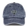 Weimaraner hat, Embroidered Unisex Vintage hat, Weimaraner Gifts for Men, for Women, Weimaraner Dog Vintage Cotton Twill Cap. Navy view 1