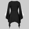 Women Gothic Sequin Tops Butterfly Sleeve Steampunk Victorian Renaissance Blouse Flowy Lace Up Corset Shirt White view 4