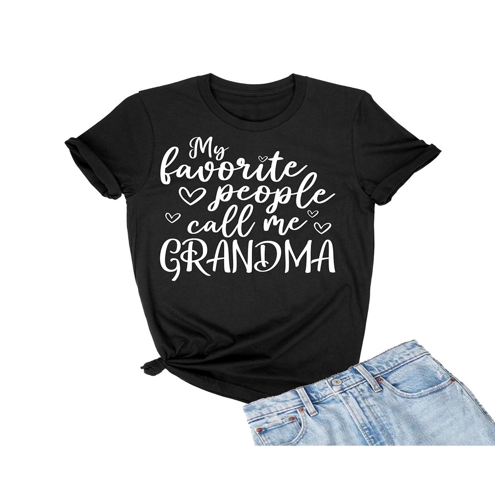 5X-Large Black Mens My Favorite People Call Me Grandma Gift Idea T-Shirt
