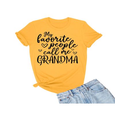Medium Gold Mens My Favorite People Call Me Grandma Gift Idea T-Shirt