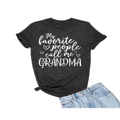 4X-Large Heather Black Mens My Favorite People Call Me Grandma Gift Idea T-Shirt