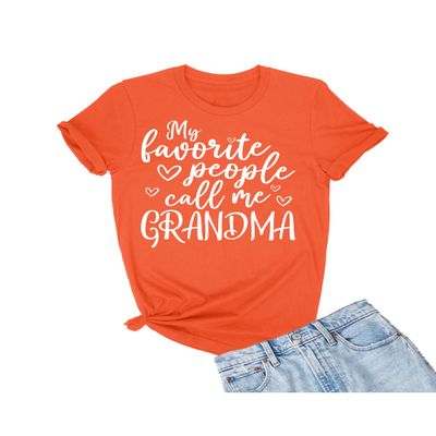 3X-Large Orange Mens My Favorite People Call Me Grandma Gift Idea T-Shirt