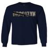 0501. Vintage Brooklyn Bridge New York City NYC Streetwear Men's Long Sleeve t Shirt (Characol, 2X Large) Navy Blue view 1