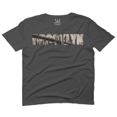 0501. Vintage Brooklyn Bridge New York City NYC Streetwear for Men T Shirt (Charcoal, 2X-Large)