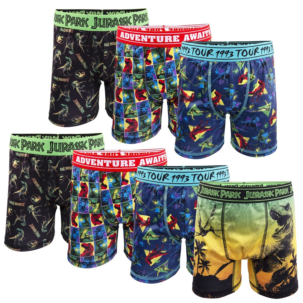 Boxer Brief Multipacks with T-Rex, Raptor and Triceratops Print Options in Sizes 4, 6, 8, 10 & 12