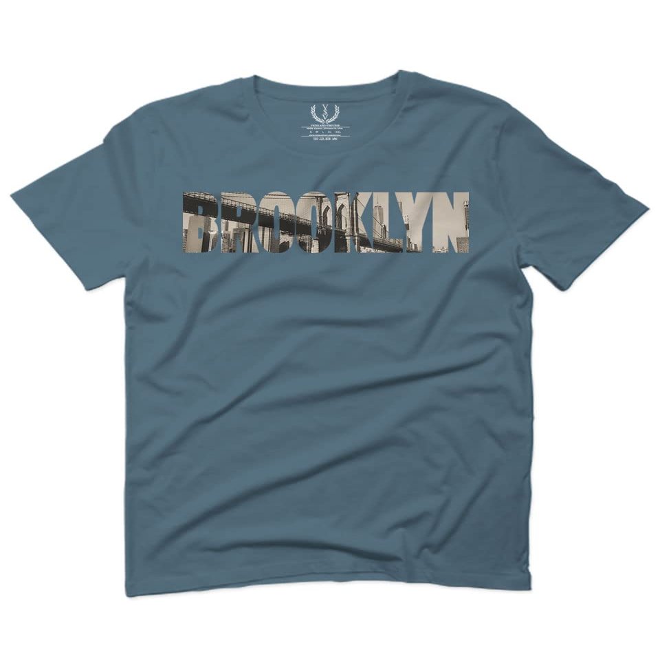 0501. Vintage Brooklyn Bridge New York City NYC Streetwear for Men T Shirt (Indigo 2X-Large)