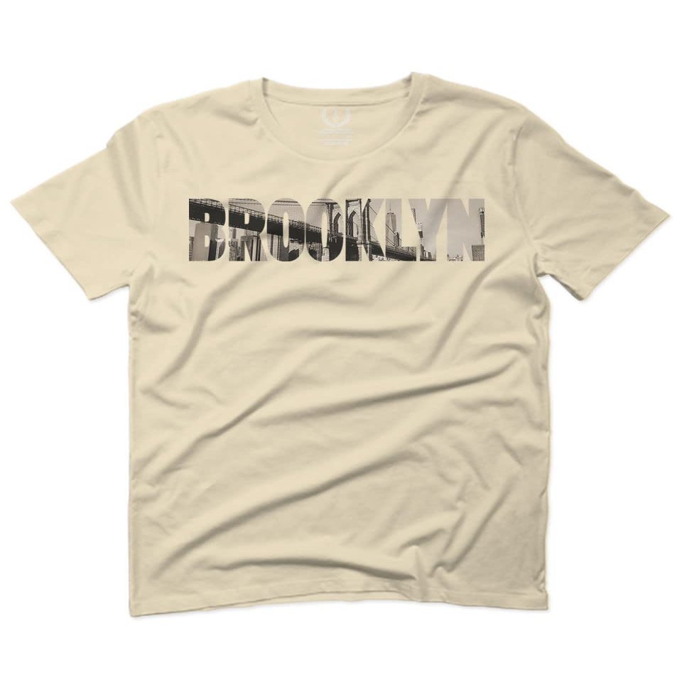 0501. Vintage Brooklyn Bridge New York City NYC Streetwear for Men T Shirt (Beige 2X-Large)