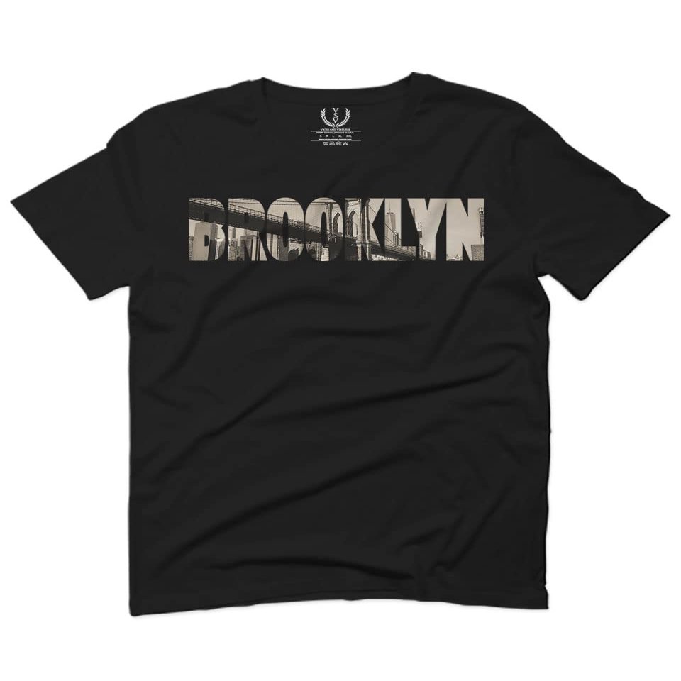 0501. Vintage Brooklyn Bridge New York City NYC Streetwear for Men T Shirt (Black 2X-Large)