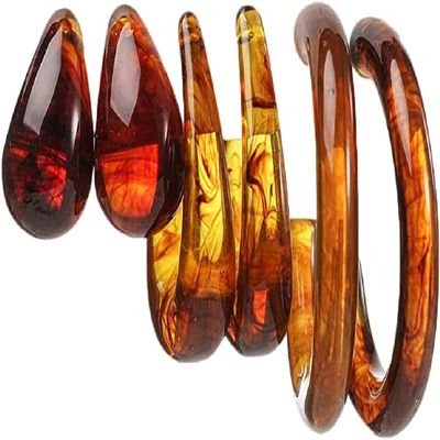 3 Pairs Lightweight Minimalist Vintage Polished Teardrop Waterdrop C Shape Circle Round Cuff Acrylic Resin Hoop Earrings Colorful Thick Chunky Wide Thin Acetic Acid Earrings Set for Women -brown