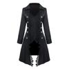 XUNRYAN Women Winter Steampunk Trench Coats Medieval Renaissance Victorian Vampire Gothic Long Jacket Halloween Costume Black view 1