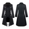 XUNRYAN Women Winter Steampunk Trench Coats Medieval Renaissance Victorian Vampire Gothic Long Jacket Halloween Costume Black view 2