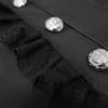 XUNRYAN Women Winter Steampunk Trench Coats Medieval Renaissance Victorian Vampire Gothic Long Jacket Halloween Costume Black view 3