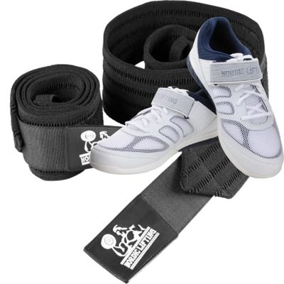 Nordic Lifting Super Heavy Duty Wrist Wraps Multi-Purpose Bundle with Shoes Venja Size 7 - White