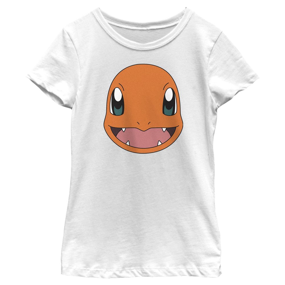Pokmon Pokemon Char Filled Head Girls Short Sleeve Tee Shirt, White, X-Large