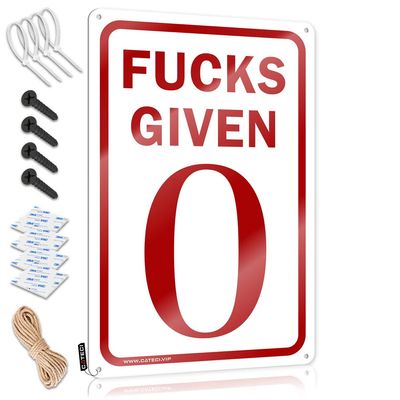 Garage Decore Fucks Given 0 Metal Sign Garage Decore Man Cave Stuff Football ( Size : 30X40CM )