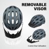 Youth Adult Road Bike Helmet, Men Women Adjustable Mountain Bicycle Helmet with Detachable Visor, 2 Sizes for Youth, Kids, Adult (Matte Blue-Gray, L) view 3
