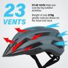 Youth Adult Road Bike Helmet, Men Women Adjustable Mountain Bicycle Helmet with Detachable Visor, 2 Sizes for Youth, Kids, Adult (Matte Blue-Gray, L) view 4