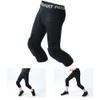 Kids Athletic Basketball Knee Hex Pads Pants Capri Compression Protector Tights (S) Black view 2