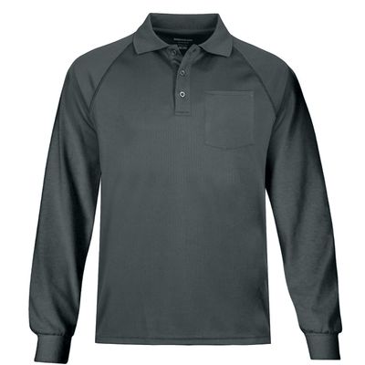 MOHEEN Men's Outdoor Sport Performance Polo Long Sleeve Shirt Tactical Top Tee Shirt(Dark Grey,3XL)