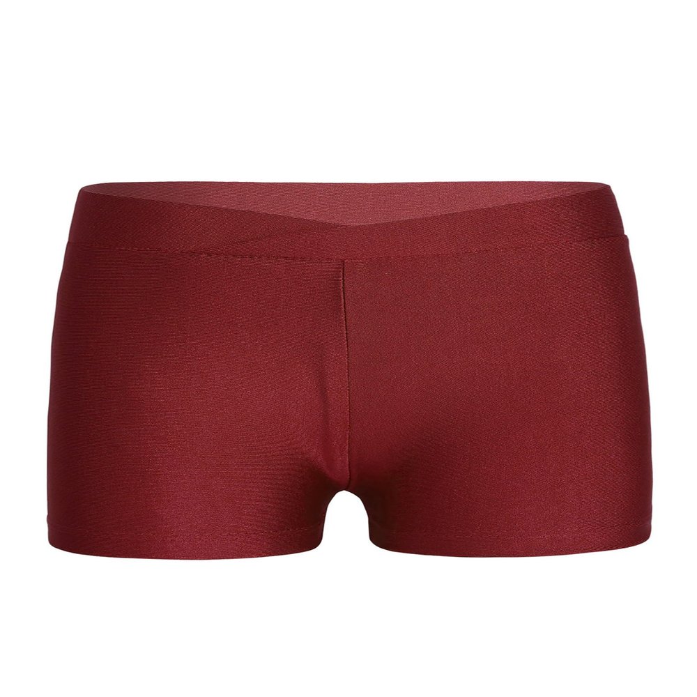 Huimingda Kids Girls Athletic Gymnastics Shorts Dance Shorts Tumbling Volleyball Cheer Ballet Bottoms Burgundy 10-12 Years