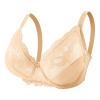 Telusu Big Size Ladies Sexy Lace Bras Underwire Full Cup Bra 6 Colors Women's Soft Thin Lace Bralette Underwear (Color : Beige, Size : 85/38E) view 1