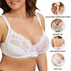 Telusu Big Size Ladies Sexy Lace Bras Underwire Full Cup Bra 6 Colors Women's Soft Thin Lace Bralette Underwear (Color : Purple, Size : 100/44F) view 4