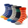 COTTON DAY Kids Boys Crew Dress Socks Bright Colorful Stripes Design 10-12 Years Thin Colorful Size XL (12) view 1