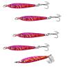 5pcs Pink 2.5oz Fish WOW! Fishing Mega Metal Bait Jig 2-1/2oz Luna Mega Live Lure with Treble Hook