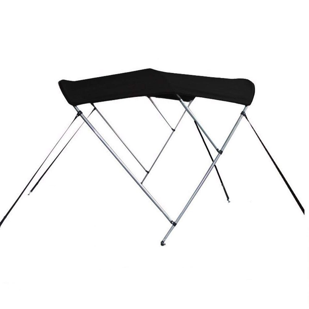 STOPBYUS 7.6 oz Black 3 Bow Boat Bimini TOP Sunshade Super Sport Edition Compatible for SEA RAY 190 SKI RAY 1992-1993