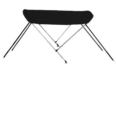 STOPBYUS 7.6 oz Black 2 Bow Round Tube Boat Bimini TOP Sunshade Compatible for HIGHFIELD INFLATABLES Ocean Master OM 390 2016-2017