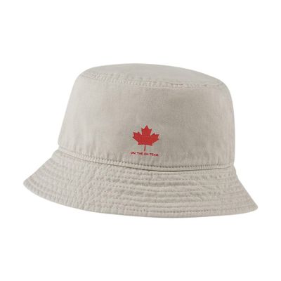 Bucket Hat for Men Women On The Eh Team Canada Embroidered Washed Cotton Unisex Bucket Hats (Beige,7 1/2)