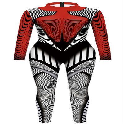 Panegy Women 3D Skeleton Halloween Costume Jumpsuit Full Bodysuit Cosplay Scary Theme Party Jumpsuit for Women Halloween Unitard for Pole Dance