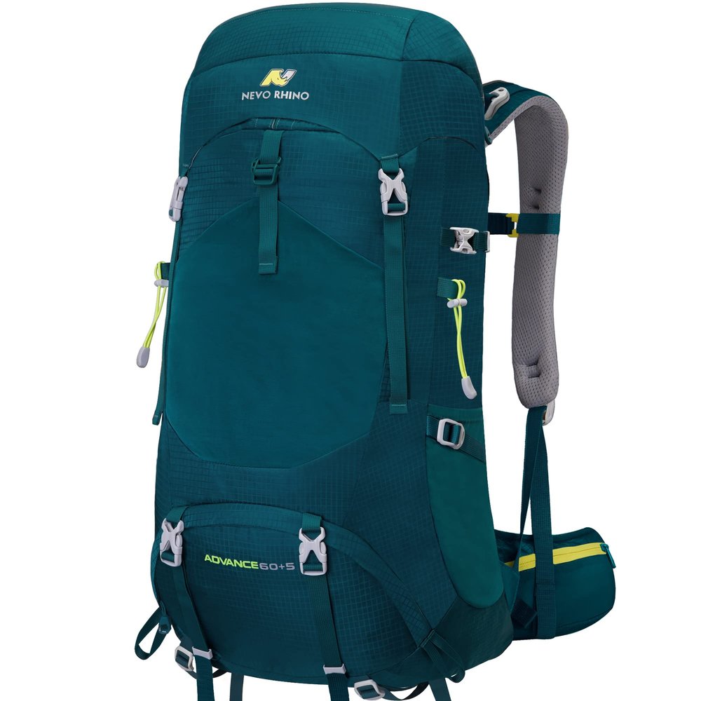 N NEVO RHINO Internal Frame Hiking Backpack 50/60/65/70/80L, Mountain Climbing Camping Backpack Daypack Waterproof Rain Cover