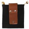 Camping Outdoor Foraging Bag, Multi-functional Leather Waxed Canvas Foraging Pouch, Leather Belt Pouch Fruit Picking Bag with Drawstring for Collecting Mushroom, Fruit, Vegetables, Harvesting, Black view 1