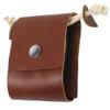 Camping Outdoor Foraging Bag, Multi-functional Leather Waxed Canvas Foraging Pouch, Leather Belt Pouch Fruit Picking Bag with Drawstring for Collecting Mushroom, Fruit, Vegetables, Harvesting, Black view 3