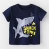 Toddler Kids Girls Boys Shark Cartoon 3D Prints Loose Tops Soft Short Sleeve T Shirt Boys (Dark Blue, 2-3 Years) view 2