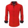 Alex Vando Mens Rayon Dress Shirts Wrinkle Free Regular Fit Stretch Button Down Shirt,Red,M view 1