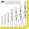 60/90/120/150 Pcs American Swivel with Coast Lock Snap Fishing Snaps Kit Hooked Cross Snaps Stainless Steel Sea Fishing Tackle Hook Lure Connector Fishing Swivel Size 1#2#4#6#8# (#1, 150 pcs) view 2