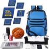 TRAILKICKER Basketball Bag Backpack with Ball Holder Multi-Sport Backpack for Soccer Volleyball Football Baseball Helmet (TK2-Blue, Large) view 3