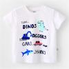 Toddler Kids Girls Boys Shark Cartoon 3D Prints Loose Tops Soft Short Sleeve T Shirt Boys Sweaters (White, 9-10 Years) view 2