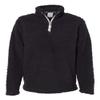 J. America Ladies' Epic Sherpa 1/4 Zip S BLK/Char BUFLO view 1