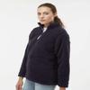 J. America Ladies' Epic Sherpa 1/4 Zip S BLK/Char BUFLO view 3