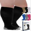 Pembrook Plus Size Compression Socks Wide Calf - Up to 6XL | Black Wide Calf Compression Socks Women Plus Size view 1