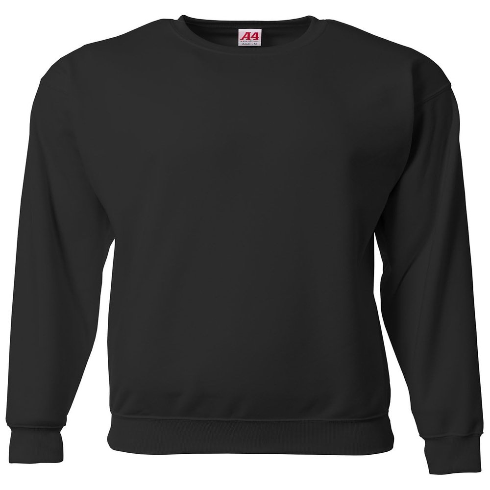 A4 N4275 - SPRINT FLEECE CREW - BLACK - 3XL