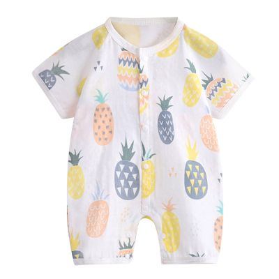 Summer Outfit Newborn Infant Baby Girls Boys Cotton Linen Button Cartoon Dinosaur Boy Clothes 0-24 (Orange, 0-3 Months)